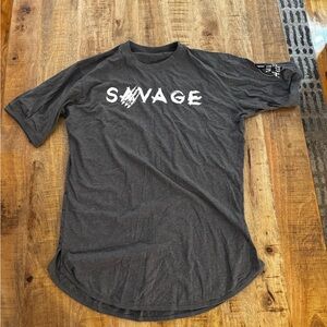Savage Navy Blue or gray or black T-Shirt long length tee men’s cotton NEW XXL
